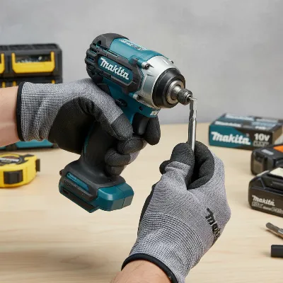 User demonstrating quick bit change on Makita 18V LXT Brushless Impact Driver